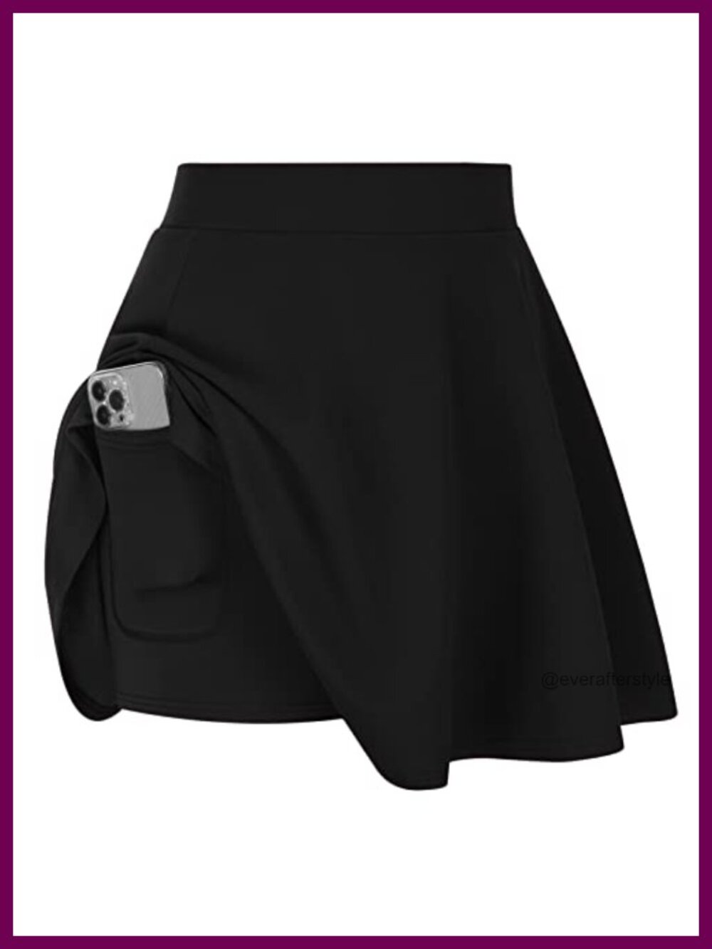 Plus Size Skater Skirt High Waist Flared Skorts with Built-in Shorts